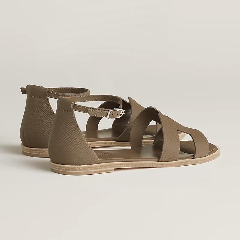 Giày Hermes Santorini Sandal Nữ Nâu